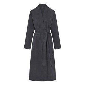 Skims Woven Lounge Long Robe Ash Size Small